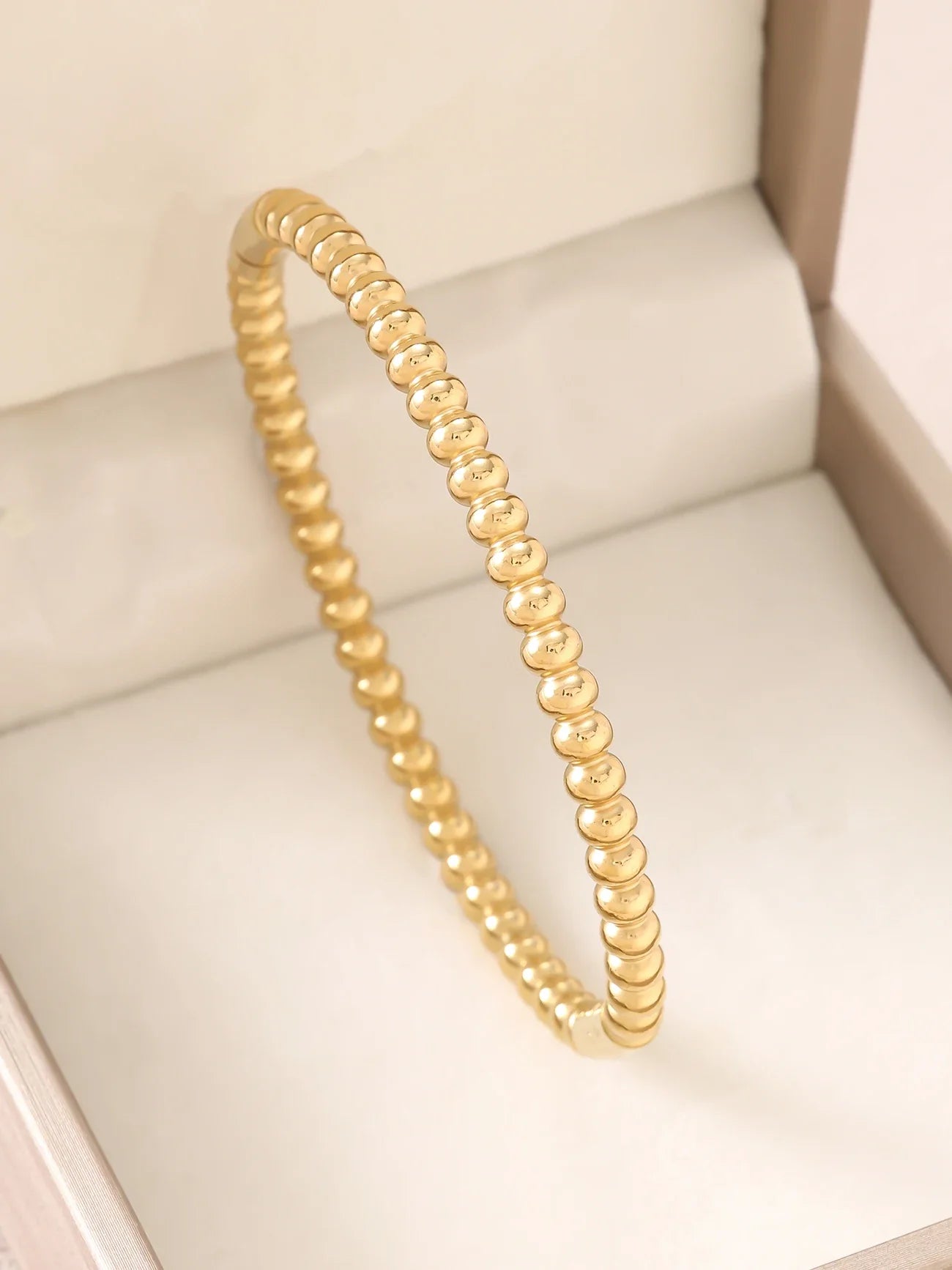 1pc 18K Gold Plated Stainless Steel Stackable Bracelet With Chain And Clover Design, Fashion Style For Women, Suitable For Casua