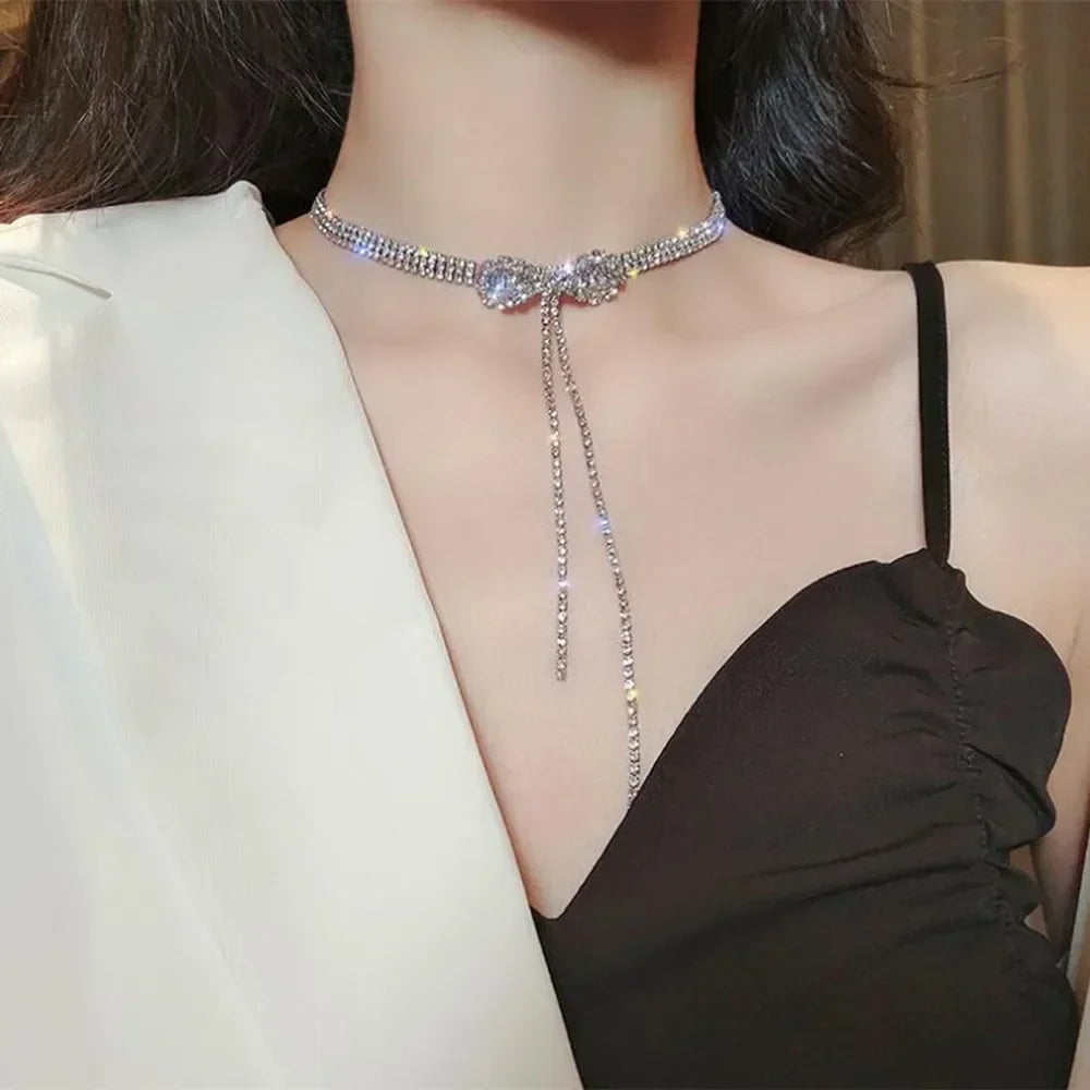 New Fashion Simple Silver Color Love Heart Pendant Necklace Charm Chain Collares Necklace for Women Party Jewelry Daily Wear