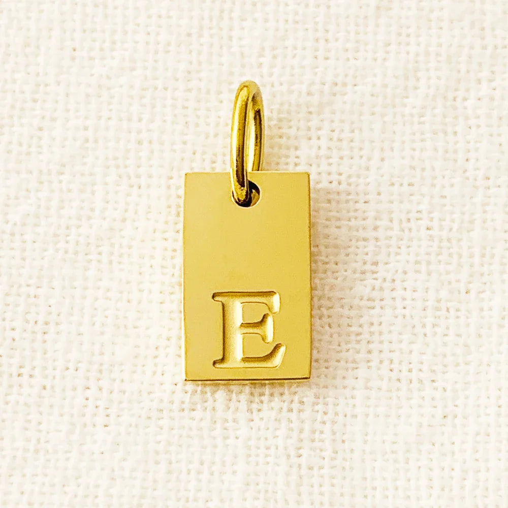 10PCS Alphabet Charm Pendant for Necklaces Stainless Steel Jewelry DIY Engraved Lettering Accessories Women's Fashion Jewelry