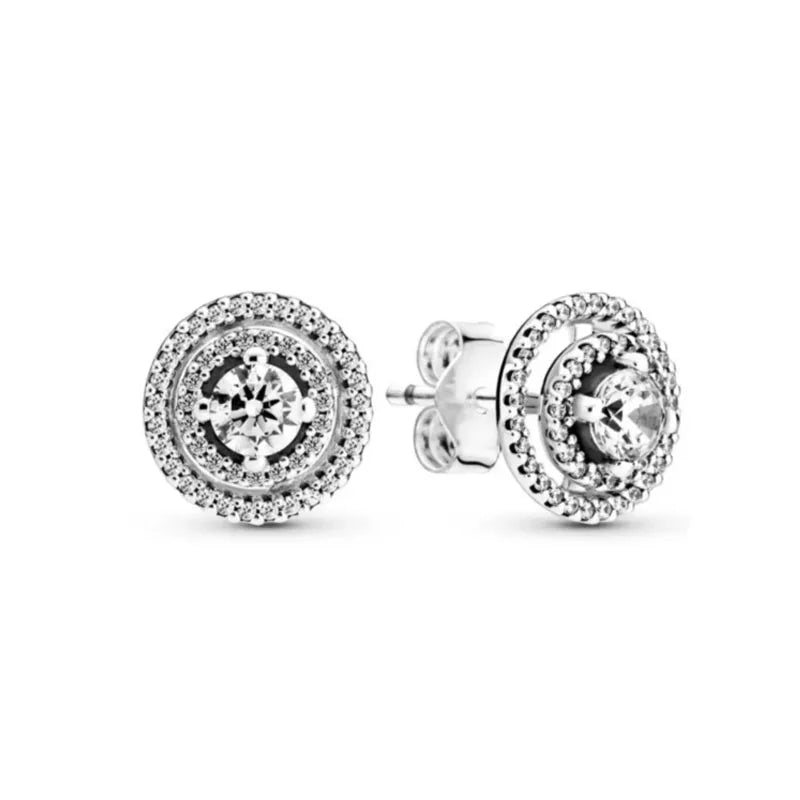 Christmas New 925 Silver Butterfly Blue Heart Red CZ Stud Earrings, Fit Women's Charm Jewelry Gifts Wedding