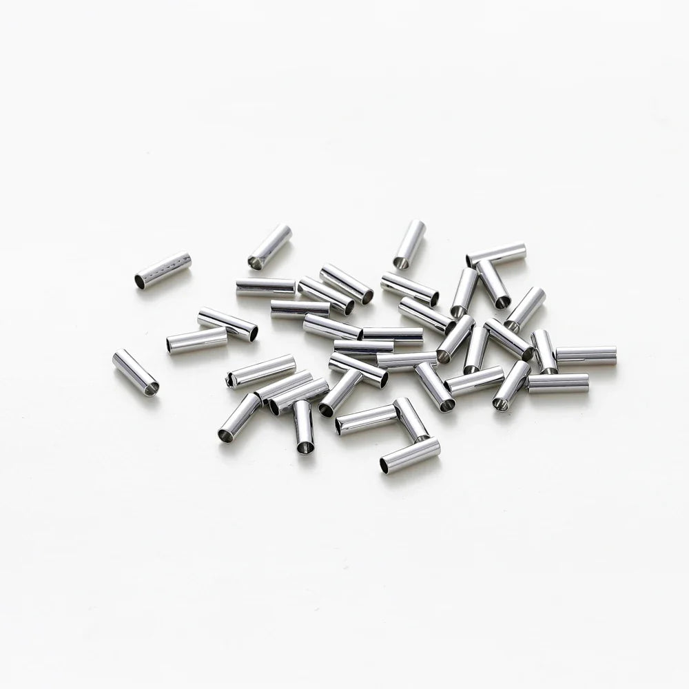 100pcs14K 18K Gold Plated Brass Noodle Tube Cylinder Straight Beads 5 6 7mm Spacer Loose Beads For DIY Bracelet Jewelry Making