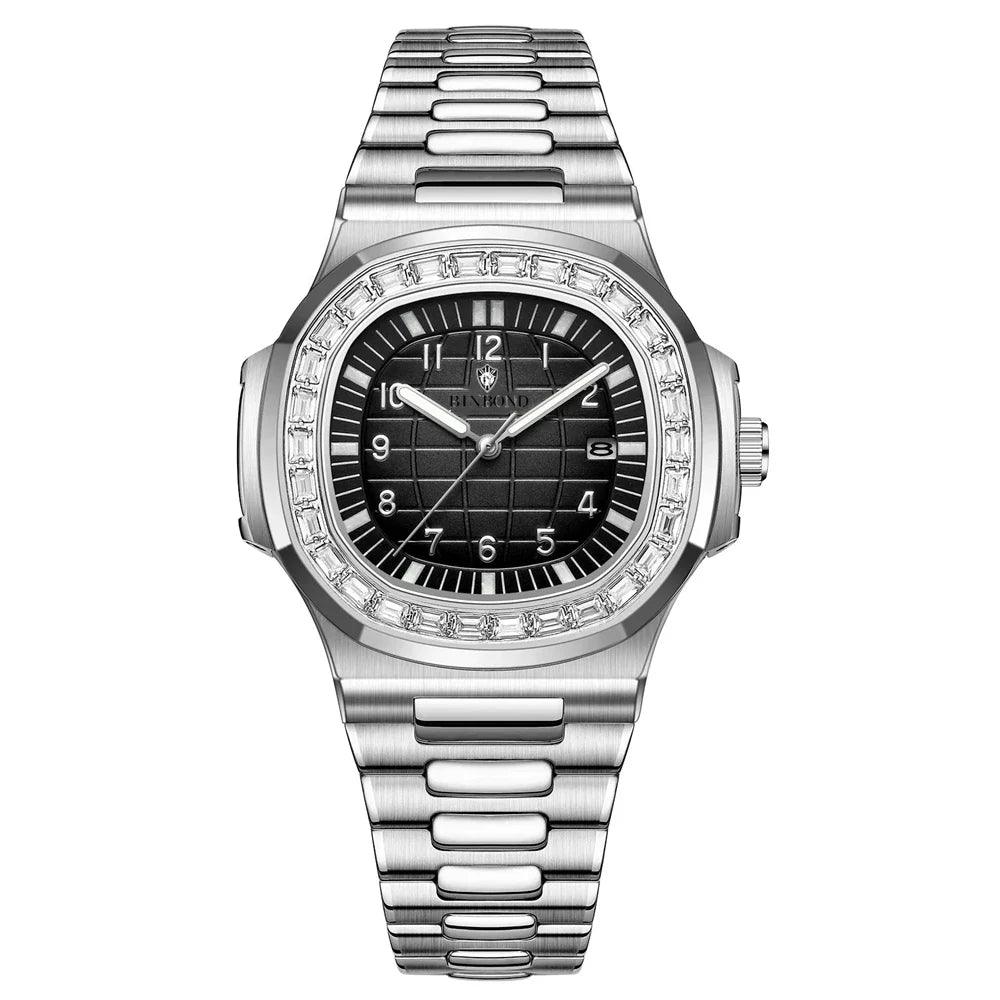 Luxury Digital New Diamond Watch For Man Fashion Quartz Wristwatches Mens Automatic Watches Man Gifts Clock Tudo Por 1 Real