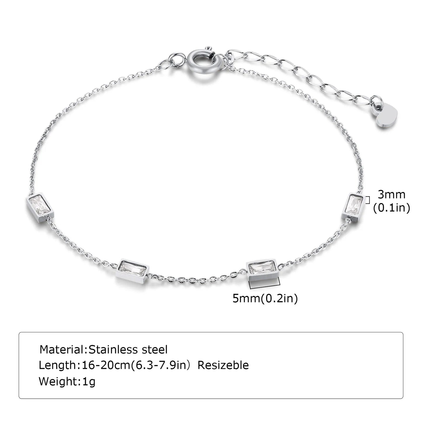 Women Chain Bracelet Silver Color, Stainless Steel Link Stackable Bracelets, Layered Fashion Accessories Gifts