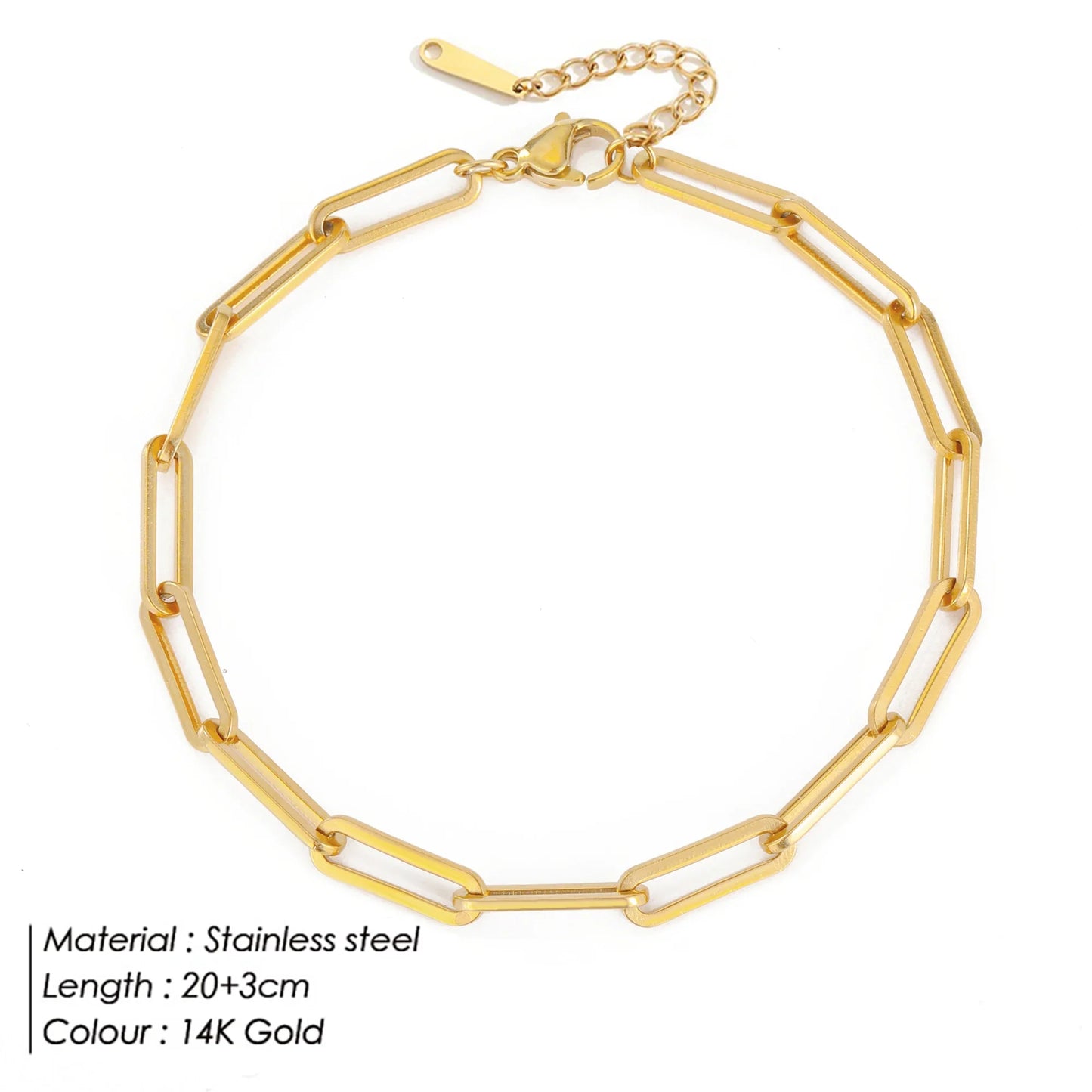 SUNIBI Stainless Steel Snake Chain Anklet for Women Summer Beach Gold Color Anklets Fashion Jewelry Dropshipping Wholesale