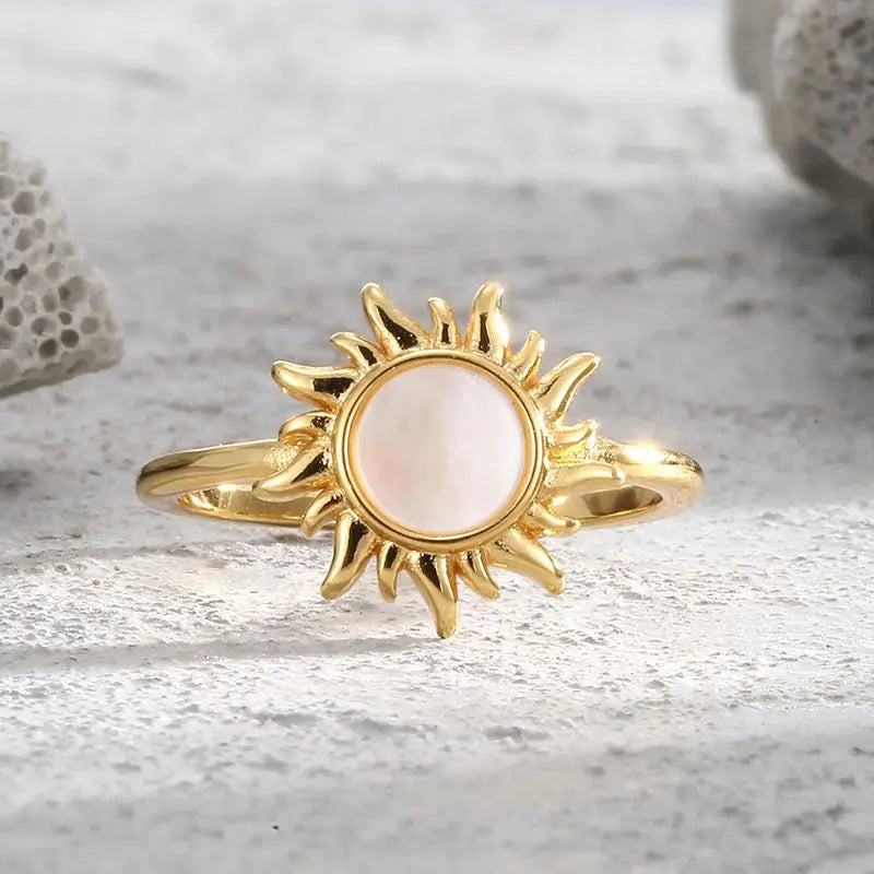 925 Sterling Silve Fashion Wedding Sun Elegant Ring For Women Finger Rings Female Engagement Party Jewelry Accessories Gift ﻿
