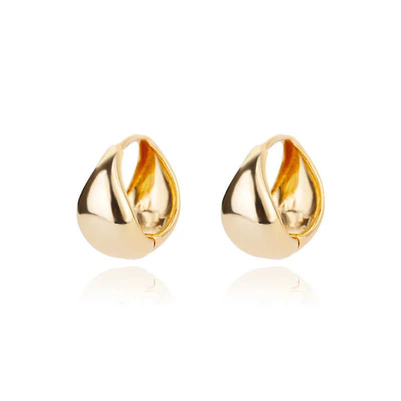 Chunky Drop Hoop Earrings for Women Stainless Steel Gold Color Piercing Earring 2024 Trend New In Trend Jewelry aretes mujer