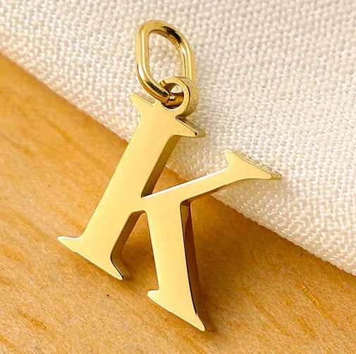 10PCS 26 Letters Stainless Steel Cut Alphabet Pendant for DIY Woman Necklace Ladies Jewelry Accessories Wholesale Dropshipping