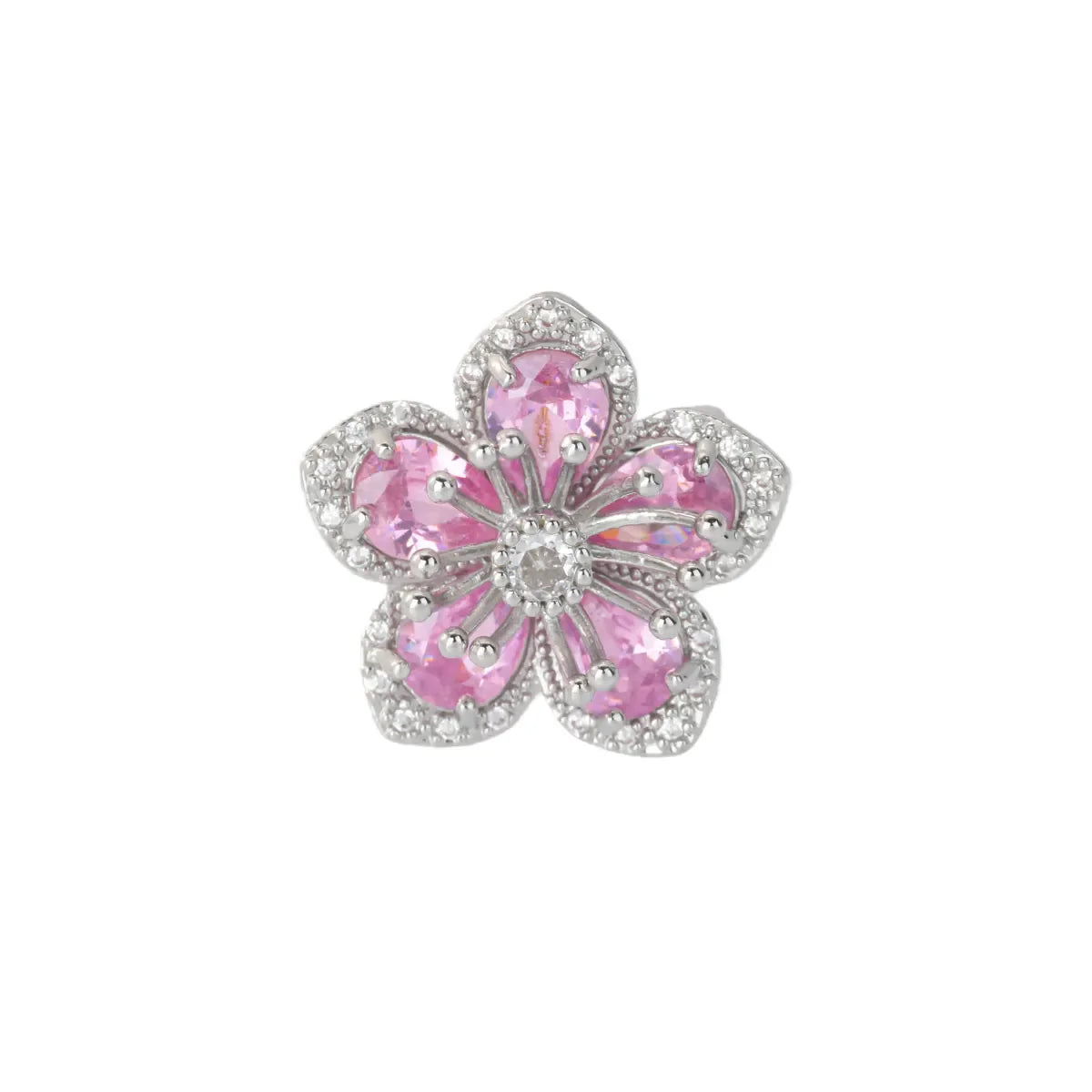 Colored Zircon Double Flower Rings For Women Gold Plated Stainless Steel Flower Opening Ring Wedding Aesthetic Jewelry Gift 2023