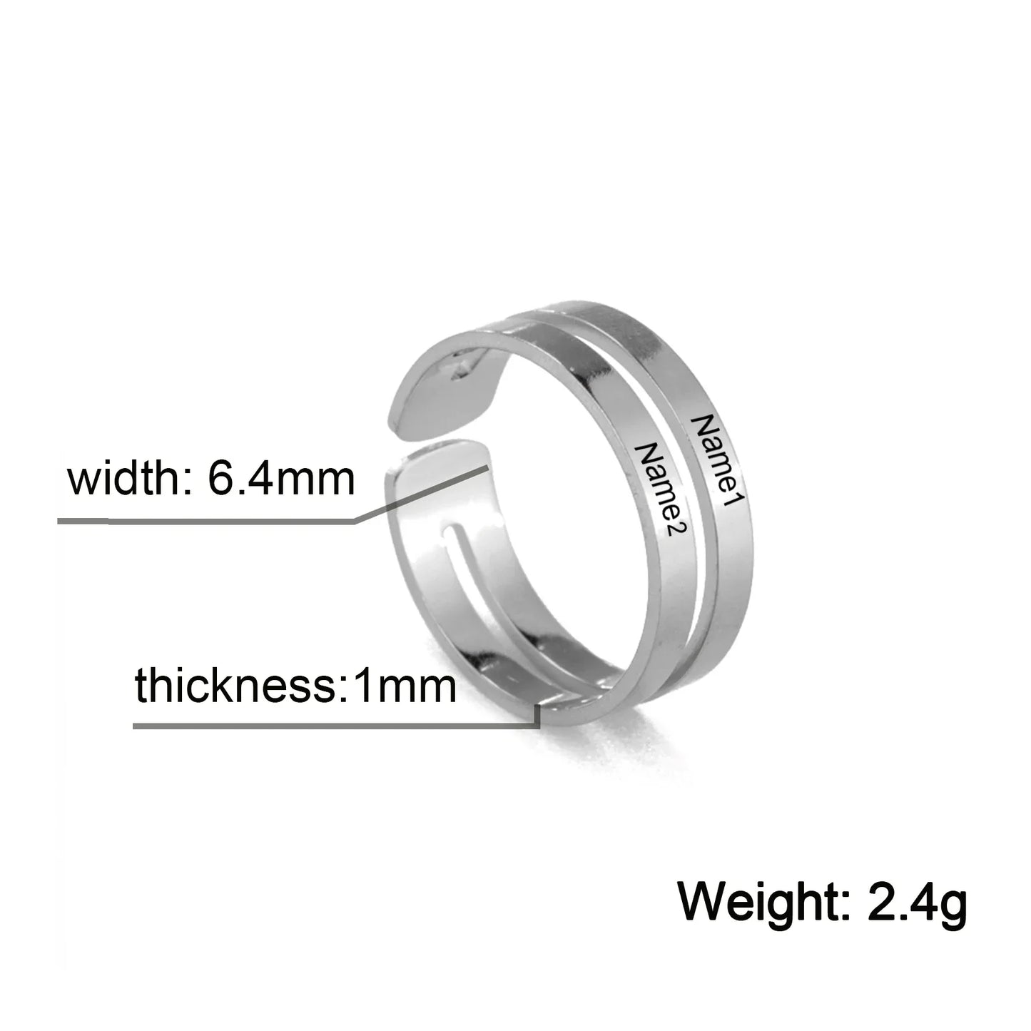 Personalized Finger Ring For Woman Men Family Engrave Name Custom Couple Lover Gift Metal Stainless Steel Gold Color Jewelry