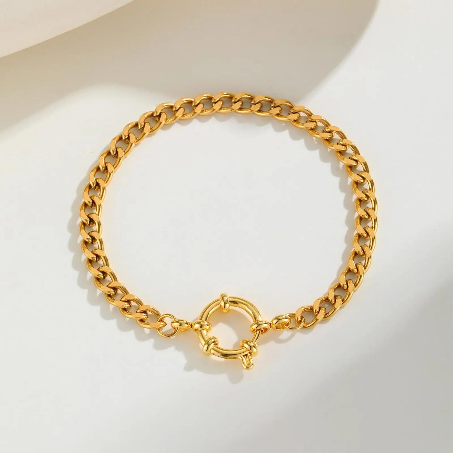 Paperclip Chain Choker Necklace, Women's Stainless Steel Spring Buckle Penddant Necklace, Waterproof 18k Gold Plated Jewelry