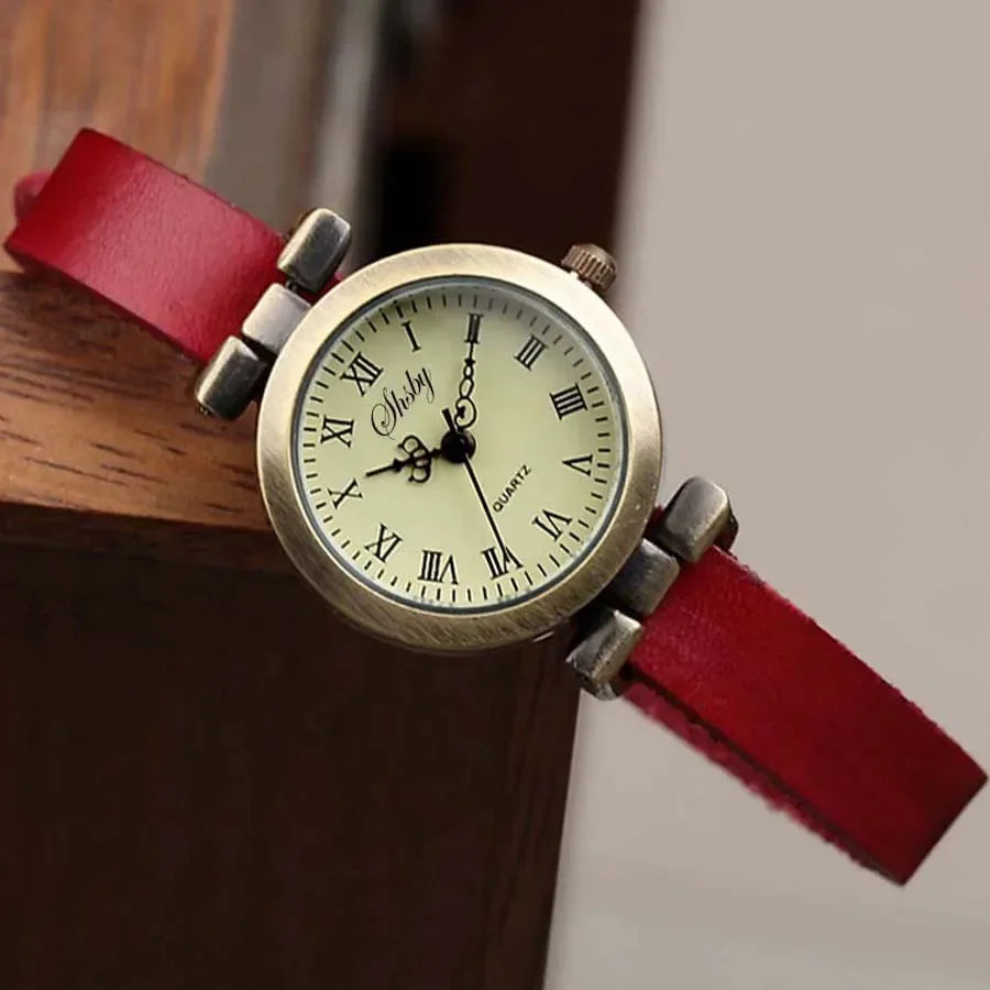 Shsby New Fashion Hot-Selling Female Antique bronze leather watch ROMA Vintage Watch Women Dress Watches