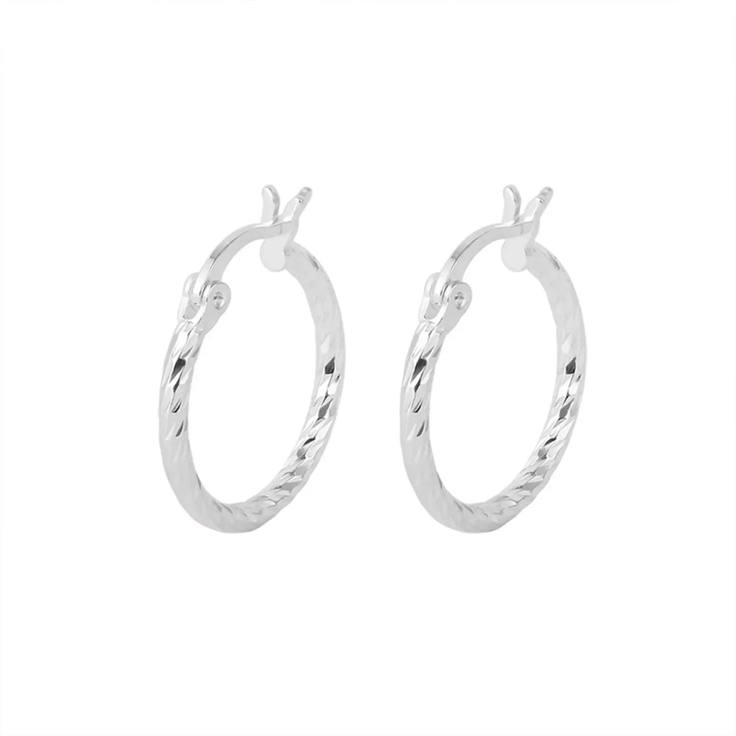 S925 Silver Geometric Twist Circle Earrings Women Elegant Unique Design Korean Versatile Sparkling Flower Modification Ear Studs