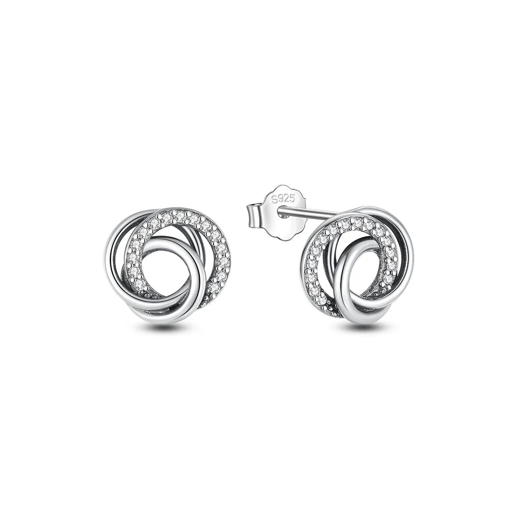 Original 925 Sterling Silver Earrings 2026 Stud Hoop Crystal Earings For Women Rose Gold Crown Heart Infinity Bee Earing Jewelry