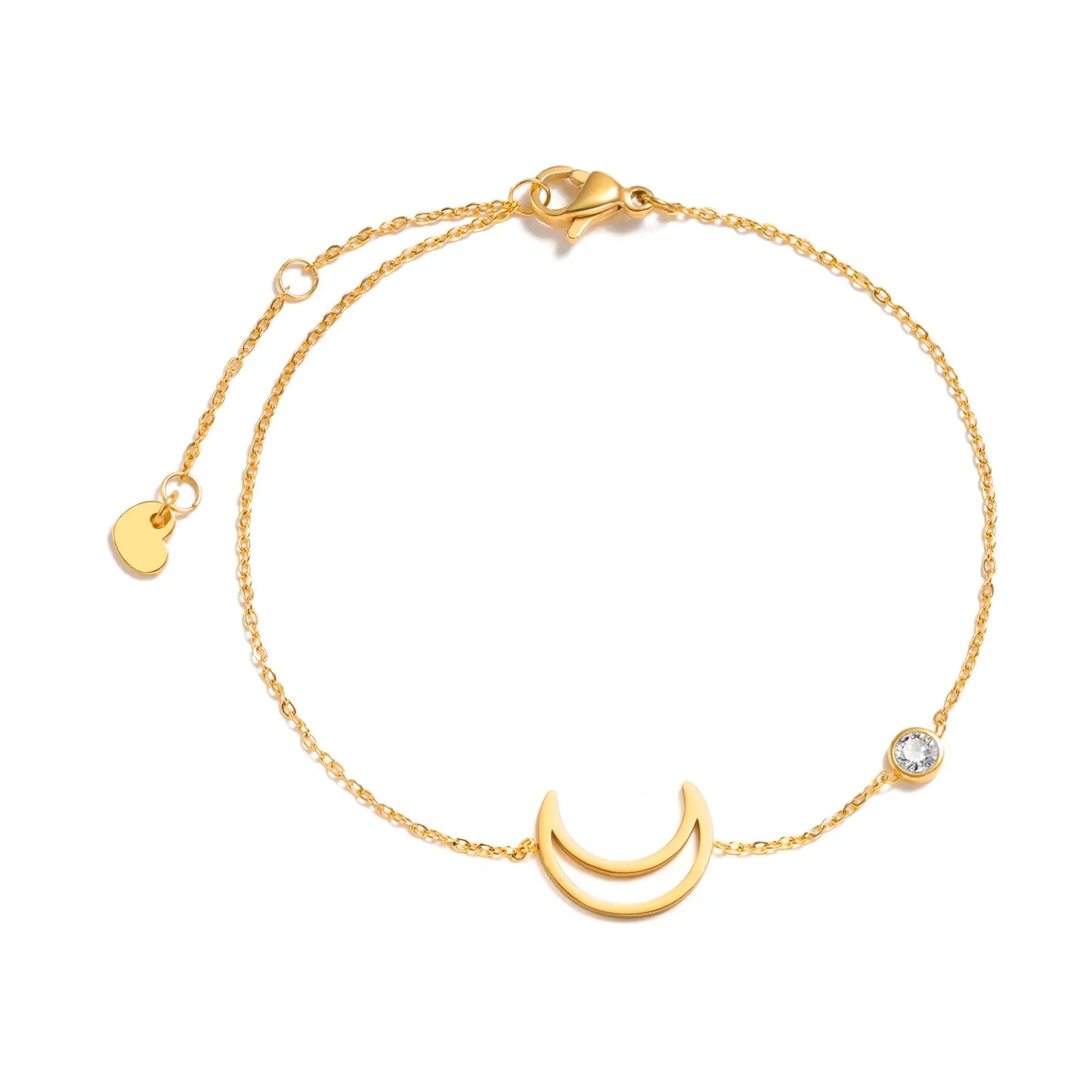 Birthstone Zirconia Thin Chain Link Cross Bracelet Stainless Steel Women's Adjustable Link Stacked Layered Chain Bracelets