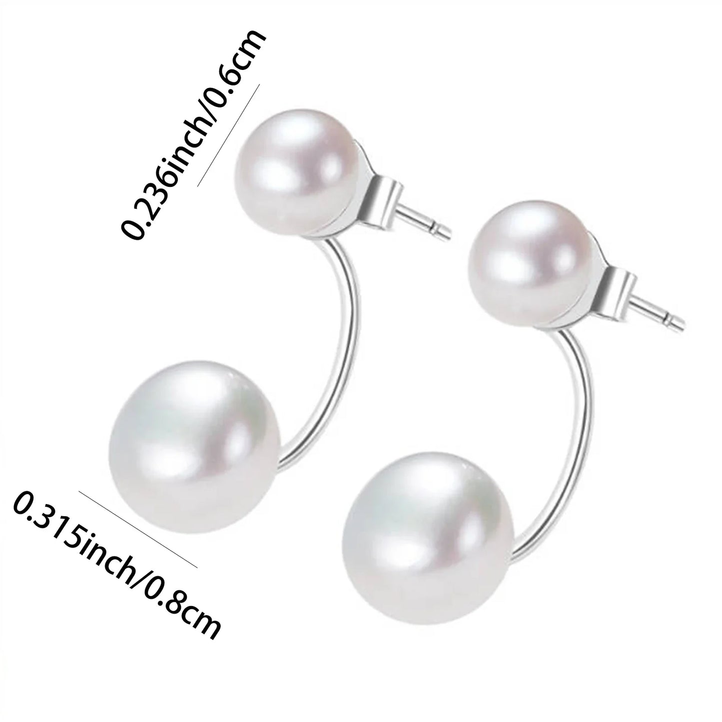 S925 Silver Small Pearl Stud Earrings Nearly Round, Subtle Elegance, Versatile Ear Adornments