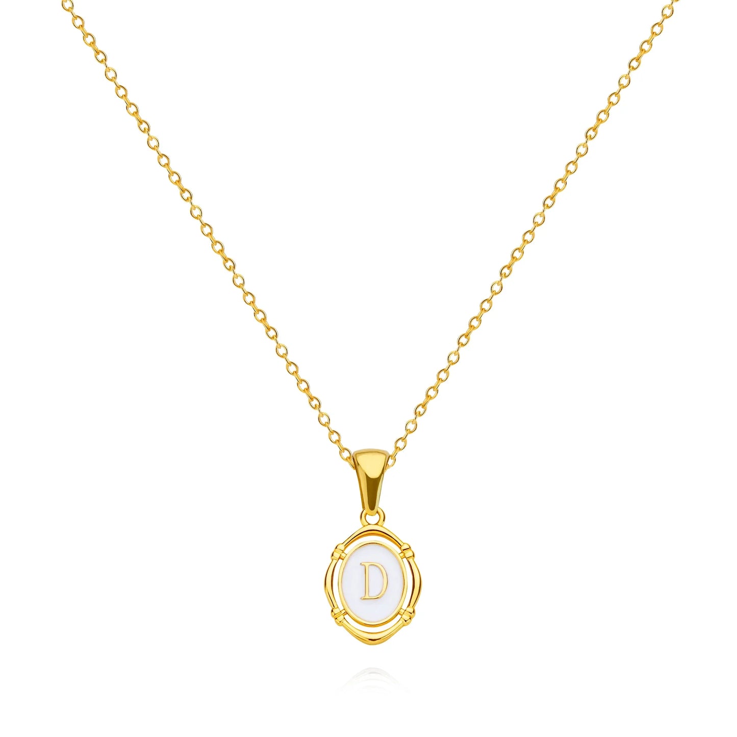 A-Z Letter Initial Enamel Necklace For Women Gold Color Stainless Steel Chain Exquisite Pendant Necklace Fashion Jewelry Gift