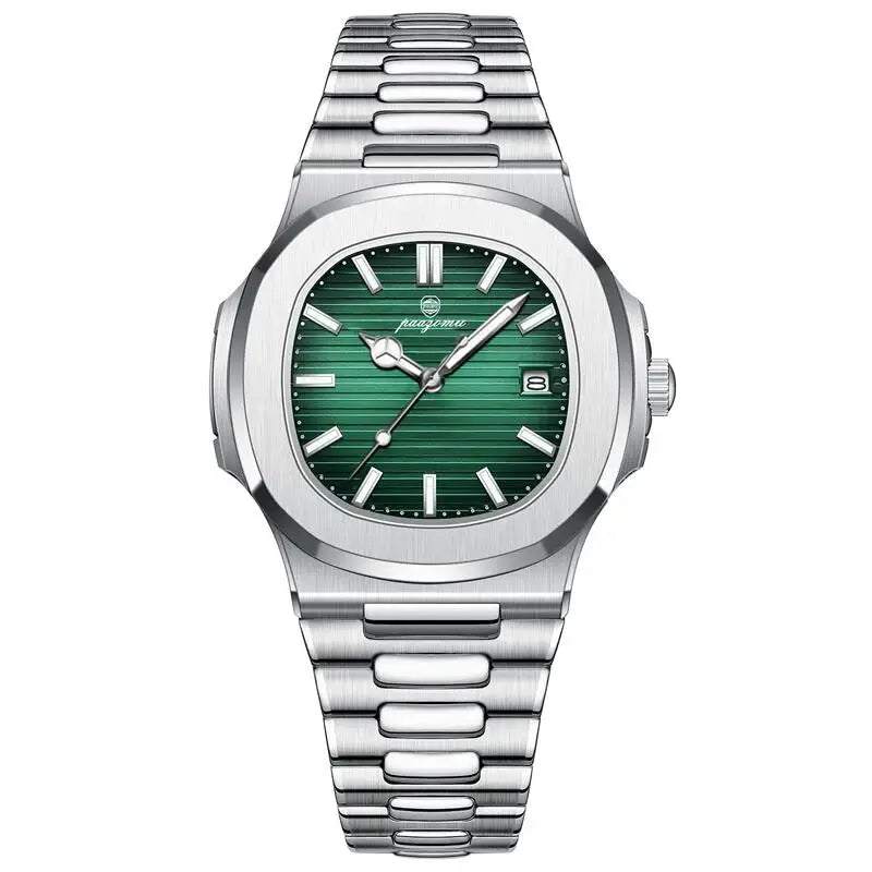 PAAZOMU Luxury Man Wristwatch Waterproof Luminous Chronograph Watch for Men Stainless Steel Men's Quartz Watches reloj hombre