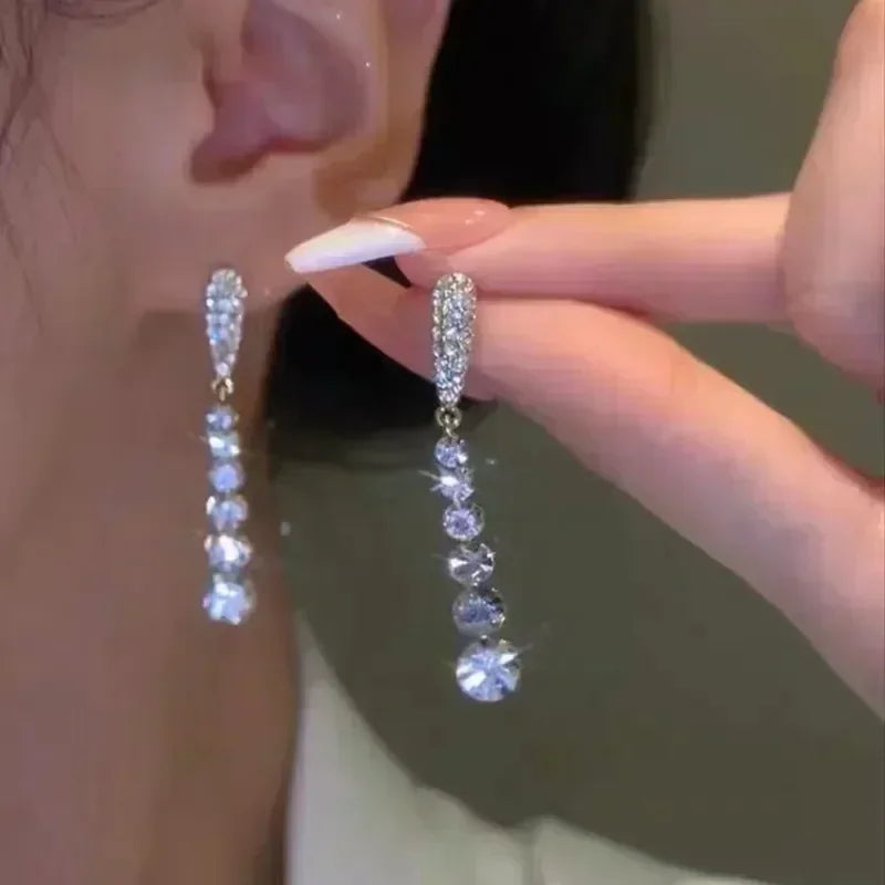 French High-end Brown Crystal Earrings For Women Fashion Luxurious Personalized Daily Accessories Prom jewelry Anniversary Gifts