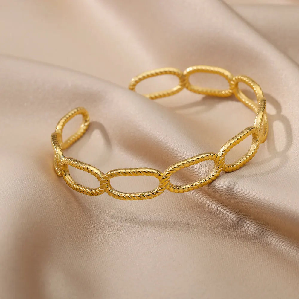 Jesus Bangles Bracelet for Women Stainless Steel Gold Color Luxury Bracelets New Trend Wedding Jewelry pulseras mujer bijoux