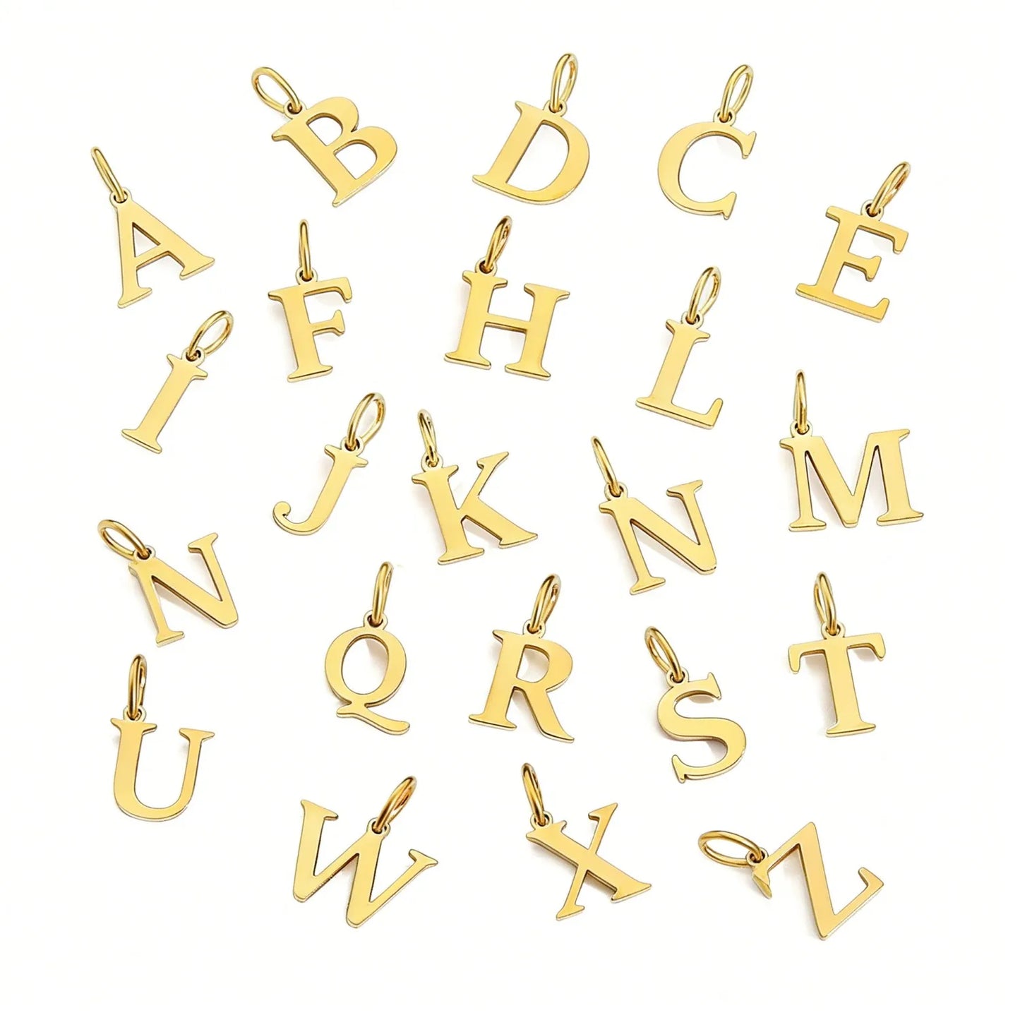 Initial Alphabet Pendant Stainless Steel Charms for Making Necklace Minimalism DIY Accessories Gift Women's Jewelry Wholesale