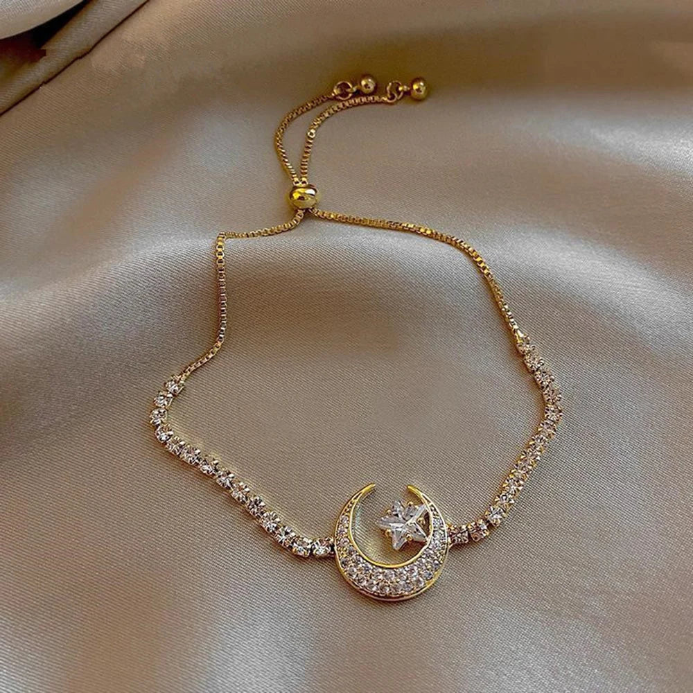 Fashion 316L Stainless Steel Love Heart Bracelet for Women Tiny Gold-Plated Clavicle Chain Girl Wedding Party Charm Jewelry Gift