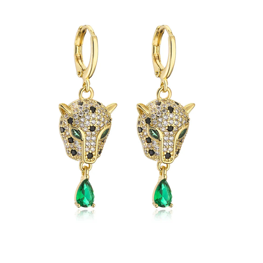 NEWBUY Fashion Gold Color Animal Dangle Earrings For Women Unique Design Leopard Earring Statement Female Party Jewelry