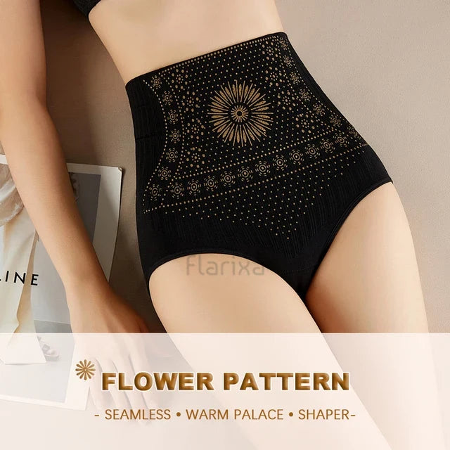Flarixa High Waist Seamless Shaping Briefs Slimming Panties Women Faja Postpartum Abdominal Pants Body Shaper Underwear Slimmer