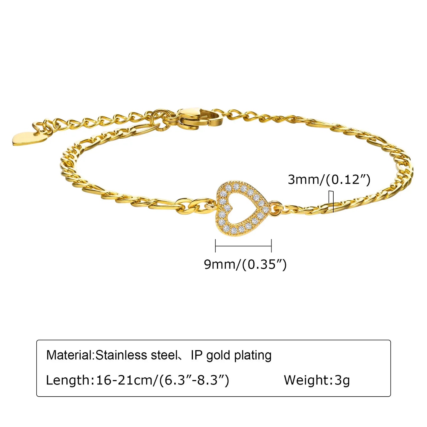 Statement Stainless Steel Chain Bracelet for Women, Vintage 18k Gold Plated Elegant Jewerlry