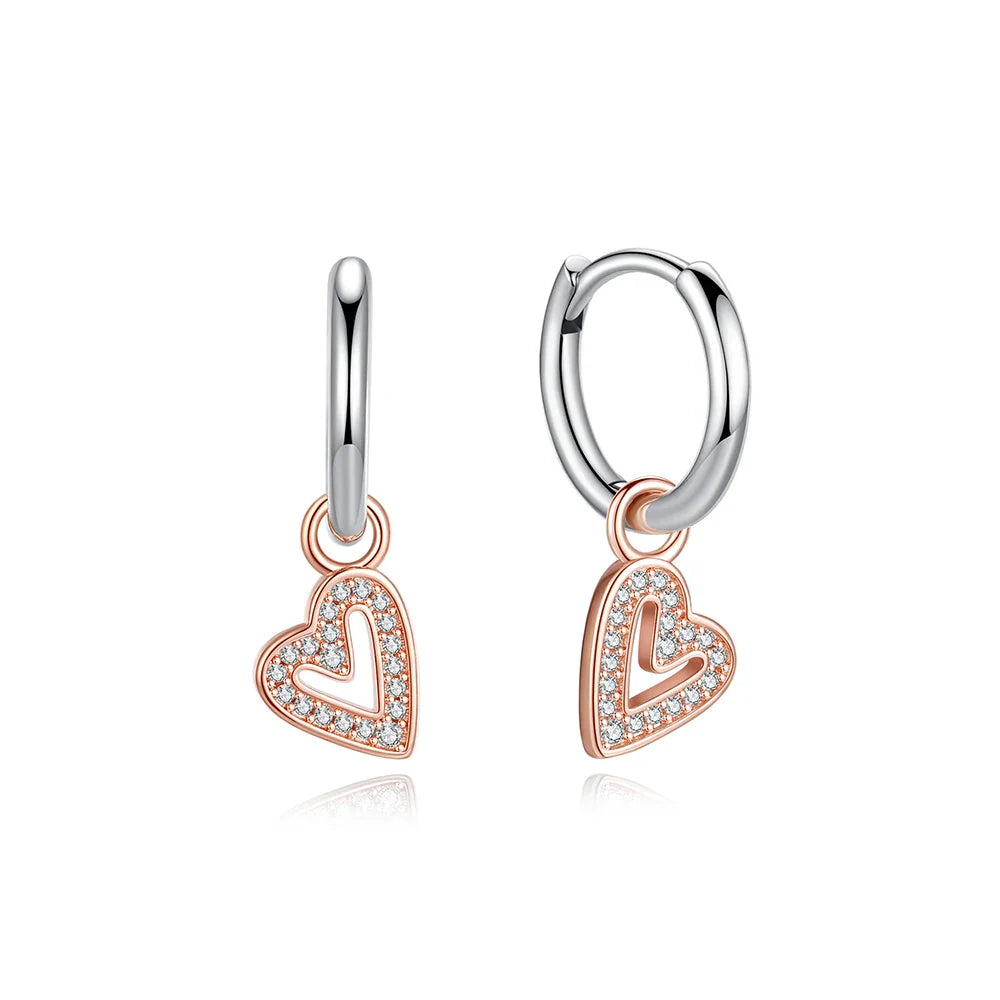 Original 925 Sterling Silver Earrings 2026 Stud Hoop Crystal Earings For Women Rose Gold Crown Heart Infinity Bee Earing Jewelry