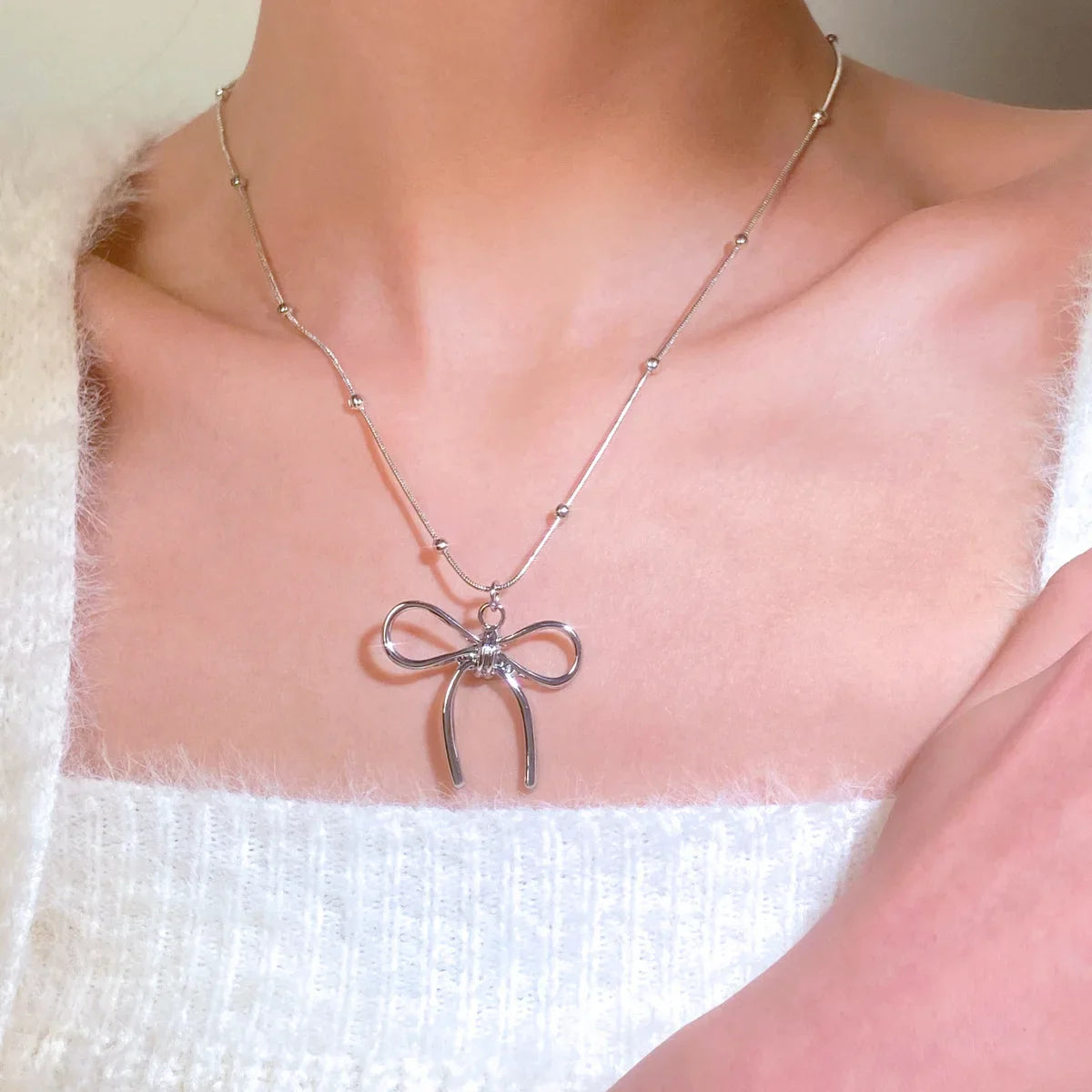 Kpop Star Pendent Necklace for Women Punk Simple Zircon Tassel Clavicle Chain Choker Elegent Party Gift Jewelry Girl