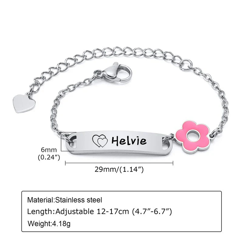 Personalized Baby Name Bracelet 14K Gold Plated Customized ID Bracelets for Girls Boys Custom Text Bracelet New Born Gift