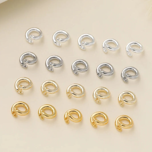 10Pcs/Pack 14/18K Gold Color Plated Open Jump Rings Split Rings Connector For Necklace Bracelets Jewelry Making Accessories