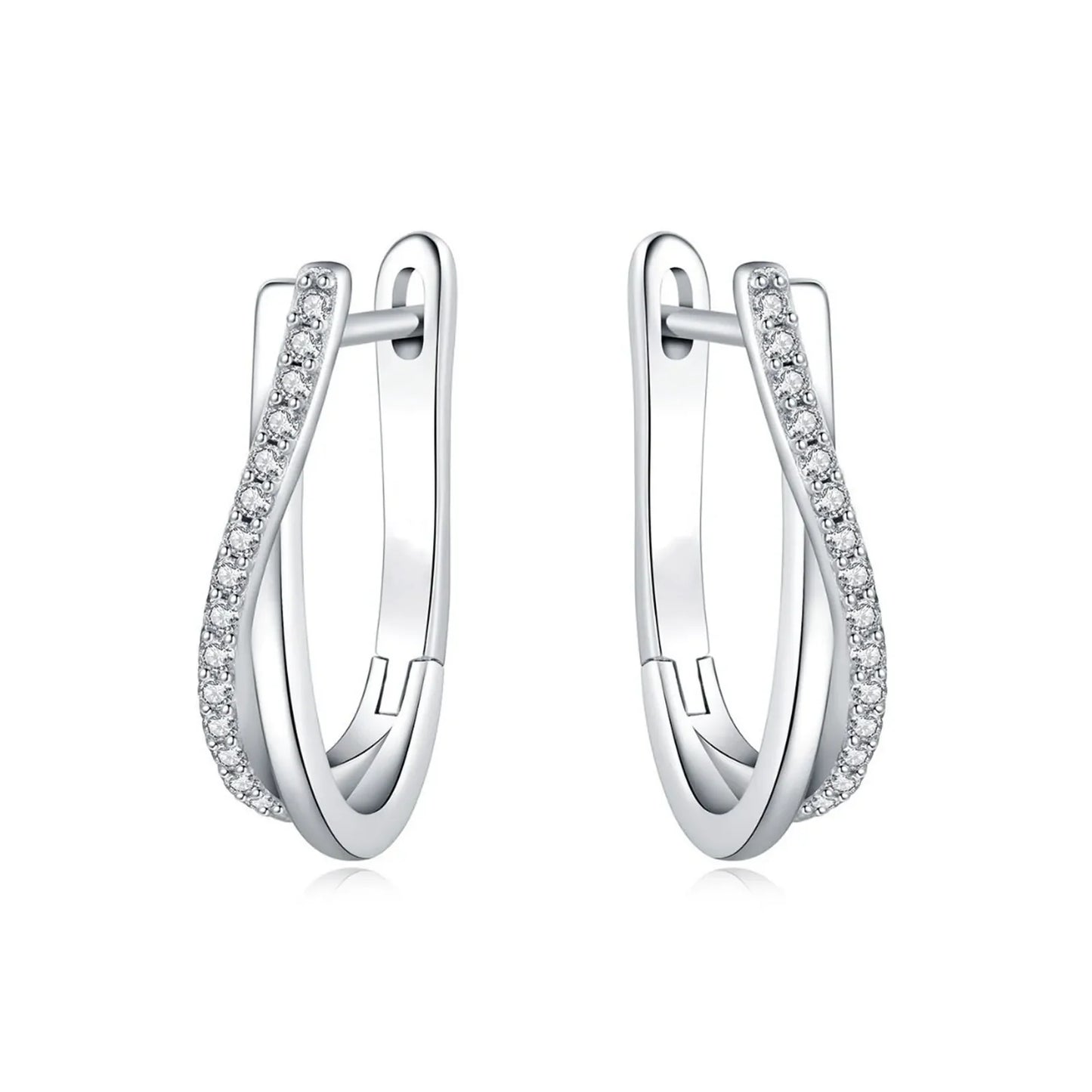 925 Silver Star Twisted Line Earrings Jewelry Versatile Hoop Earrings For Women Jewelry Fine Birthday Party Gifts