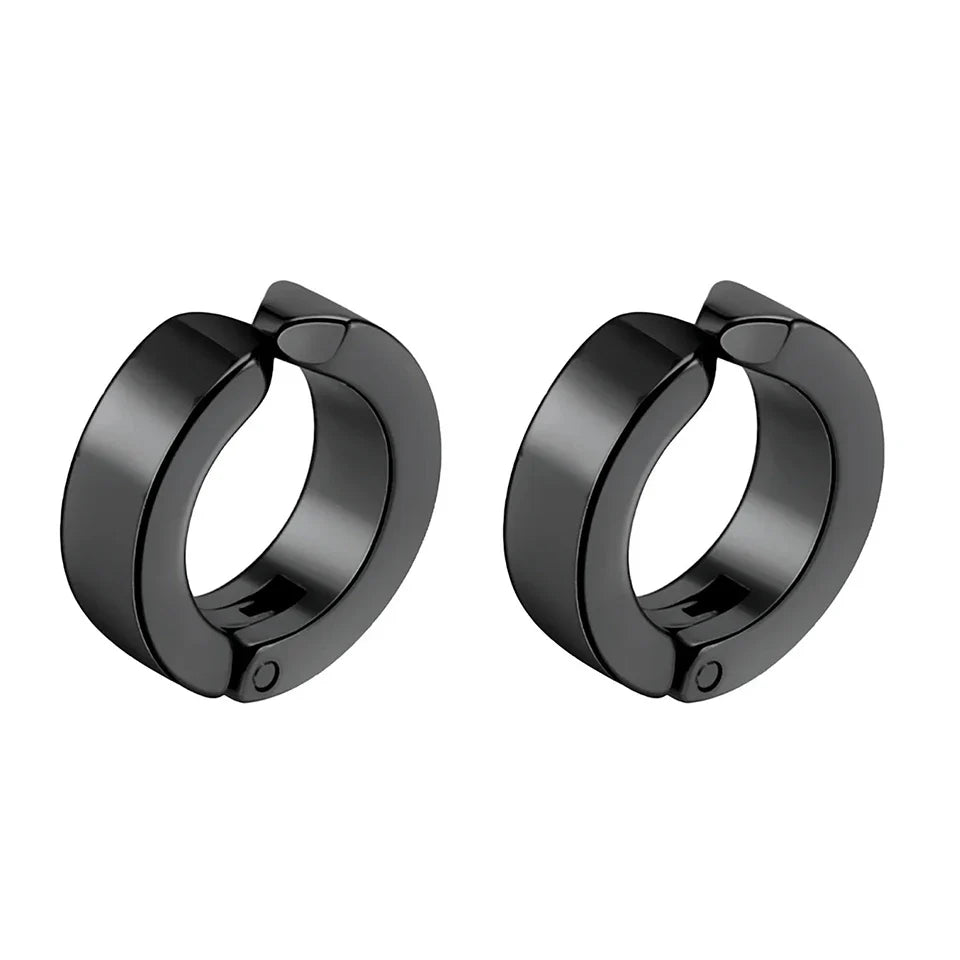 ZAKOL 2pcs/set Fashion Ear Clip Non Piercing Earrings Fake Earrings for Men Circle Round Earring Punk Rock Style Jewelry Gift