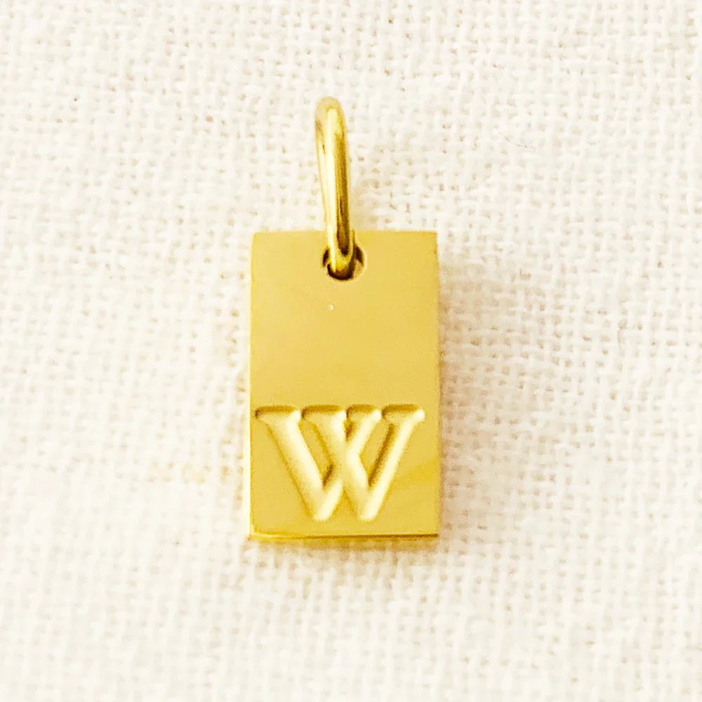 SUNIBI Alphabet Charm Pendant for Necklaces Stainless Steel Jewelry DIY Engraved Lettering Accessories Women's Fashion Jewelry