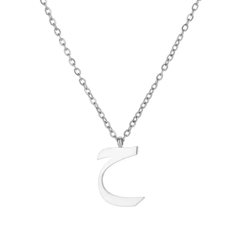 Arabic Letter Name Pendant Necklace For Women Stainless Steel Inital Chain Choker Collar Necklace 2024 Wedding Jewelry bijoux