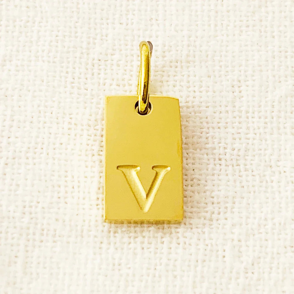 10PCS Alphabet Charm Pendant for Necklaces Stainless Steel Jewelry DIY Engraved Lettering Accessories Women's Fashion Jewelry