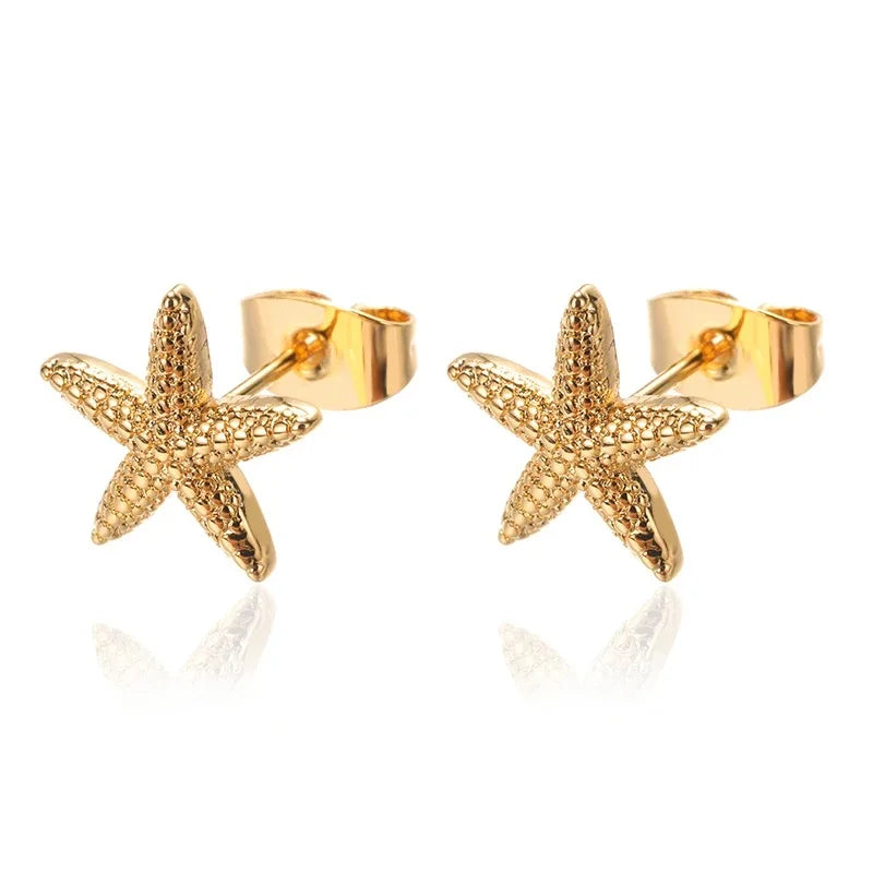 Zircon Geometric Hoop Earrings for Women Stainless Steel Gold Color Piercing Earring 2025 New Fashion Wedding Couple Jewelry