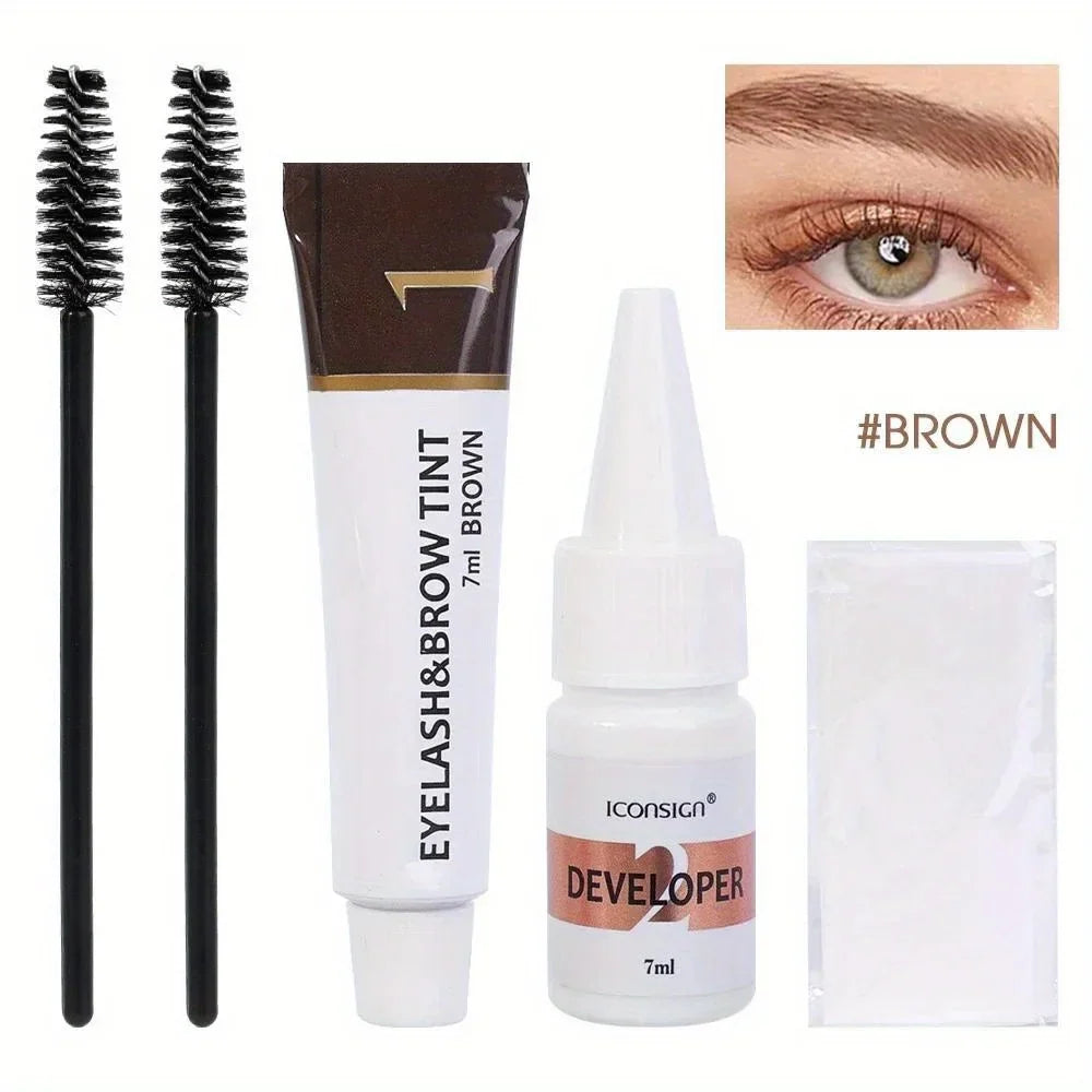 2 in 1 Eyelash and Eyebrow Tinting Kit, Professional Beauty Makeup Tool for Eyebrow and Eyelash Coloring, Suitable for Daily