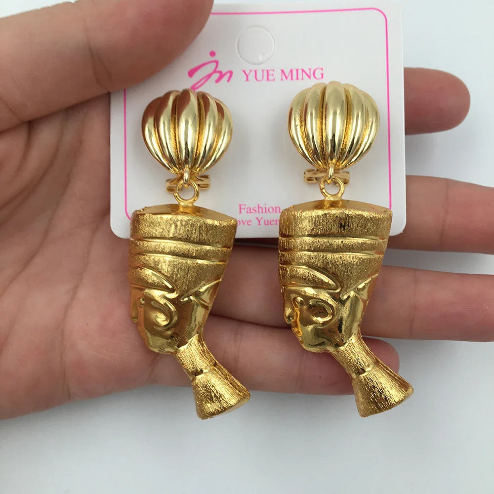 Simple Fashion Earrings for Women Girl Geometric Dubai Gold Plated Drop Earrings Exquisite Creative Wedding Bride Jewelry Party