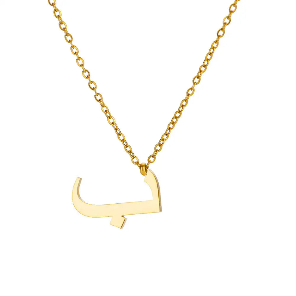 Arabic Letter Name Necklaces For Women Stainless Steel Alphabet Pendant Chain Choker Collar Femme Wedding Aesthetic Jewelry Bff