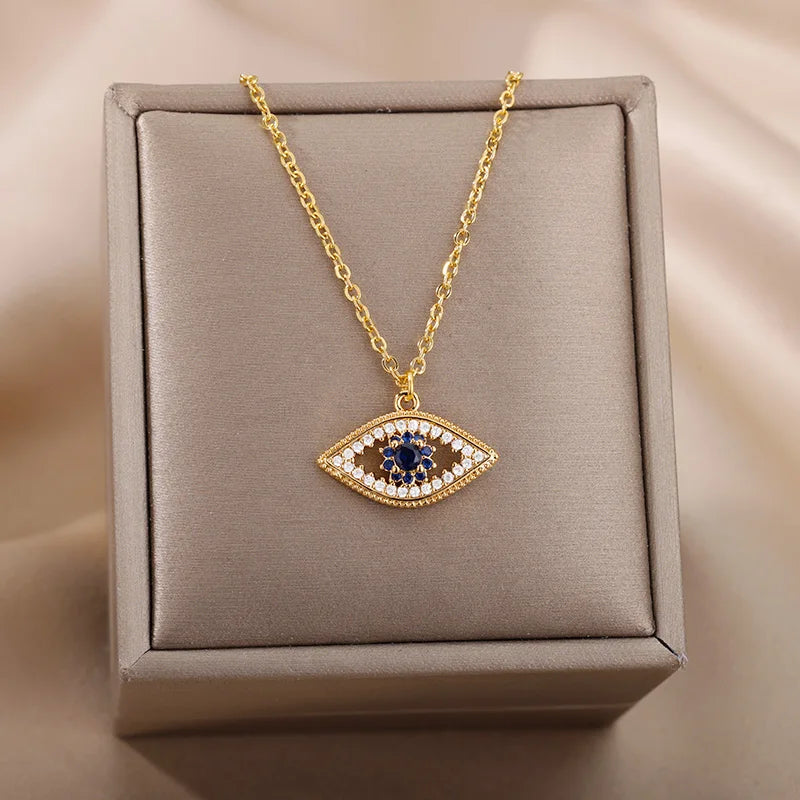 Hollow Geometric Oval Necklaces For Women Stainless Steel Gold Color Oval Pendant Necklace Party Christmas Jewelry Gift Femme