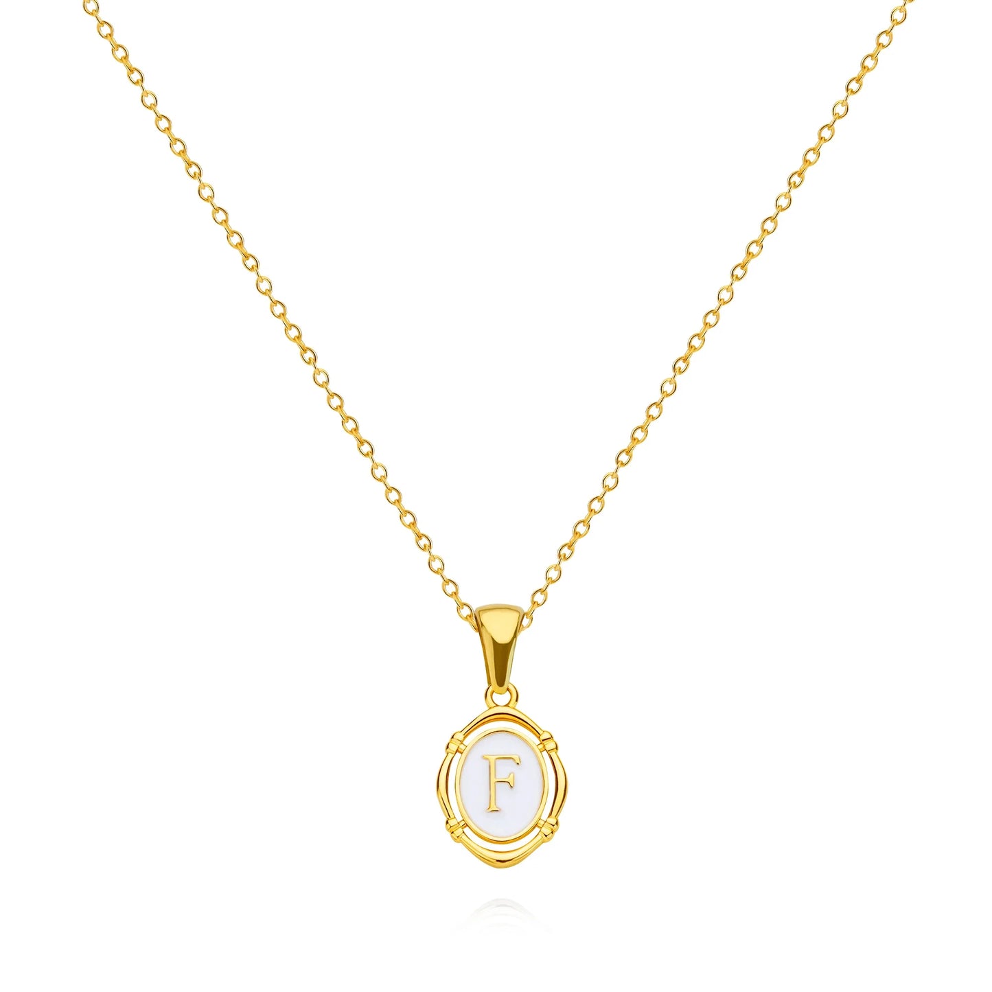 A-Z Letter Initial Enamel Necklace For Women Gold Color Stainless Steel Chain Exquisite Pendant Necklace Fashion Jewelry Gift