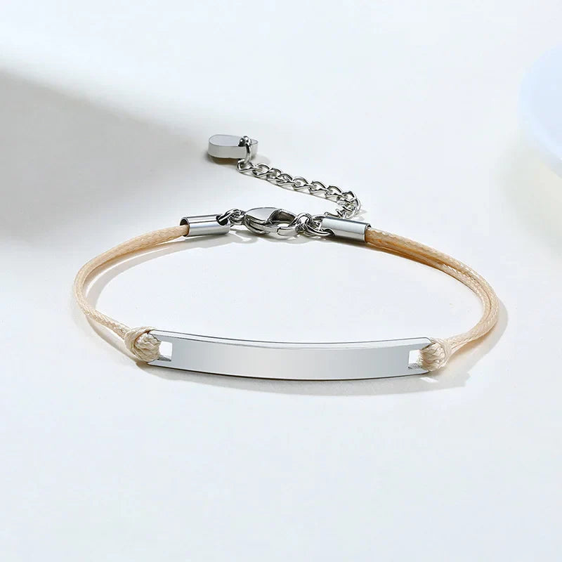 Vnox Minimalist Personalize Engrave Stainless Steel Thin Bar Bracelets for Women Lady Custom Friendship Bridesmaid Gifts Jewelry