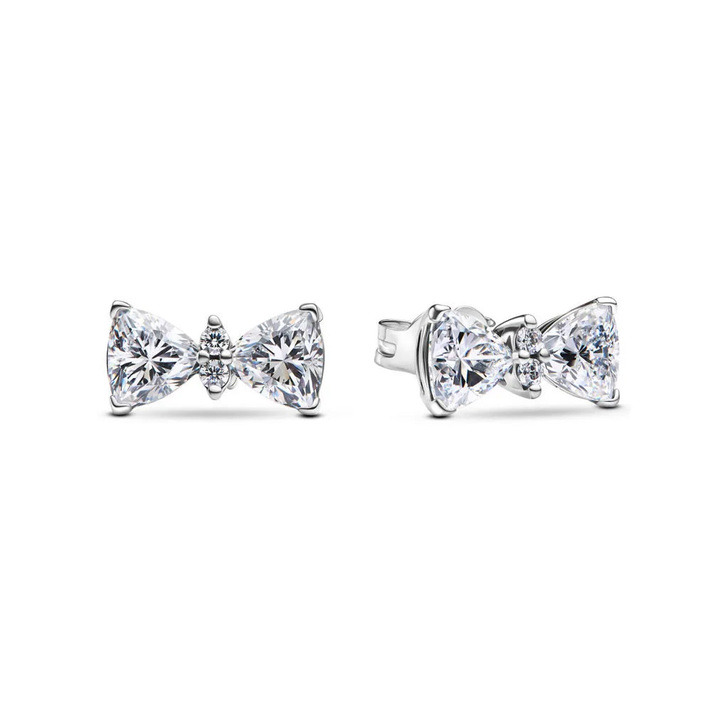 New S925 Silver Heart Stone Stud Earrings Suitable for Valentine's Day, Mother's Day, Anniversary Gift DIY Charm Jewelry
