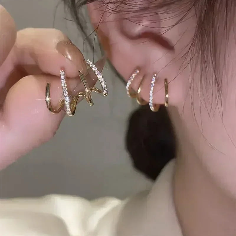 French High-end Brown Crystal Earrings For Women Fashion Luxurious Personalized Daily Accessories Prom jewelry Anniversary Gifts