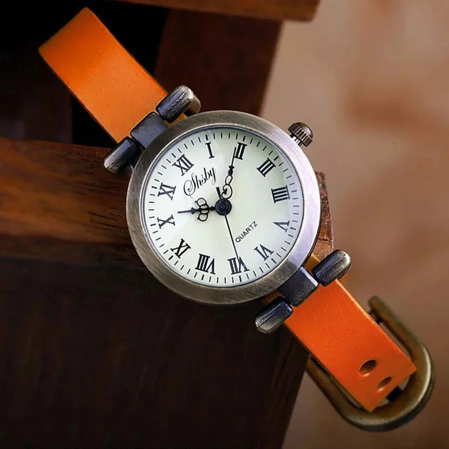 Shsby New Fashion Hot-Selling Female Antique bronze leather watch ROMA Vintage Watch Women Dress Watches