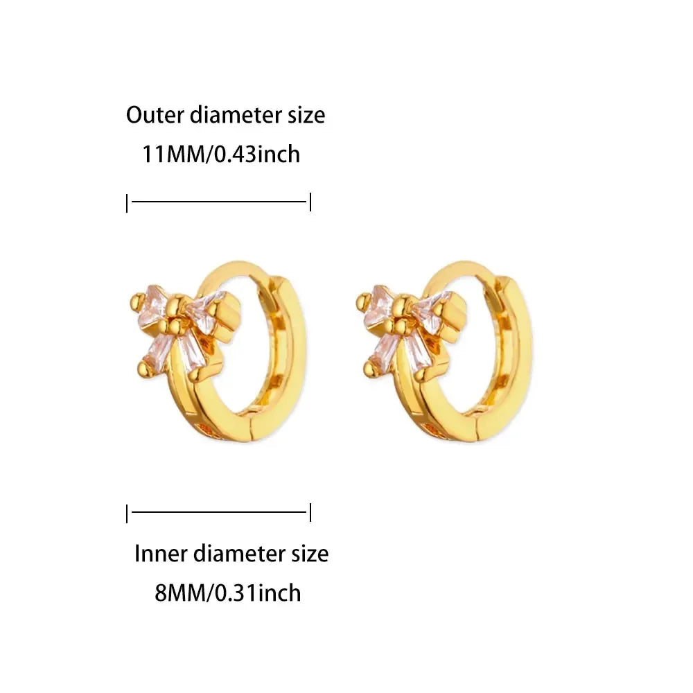 Vintage Bowknot Stainless Steel Earrings For Women Elegant Jewelry Gold Plated Stainless Steel Stud Earring Christmas Jewelry