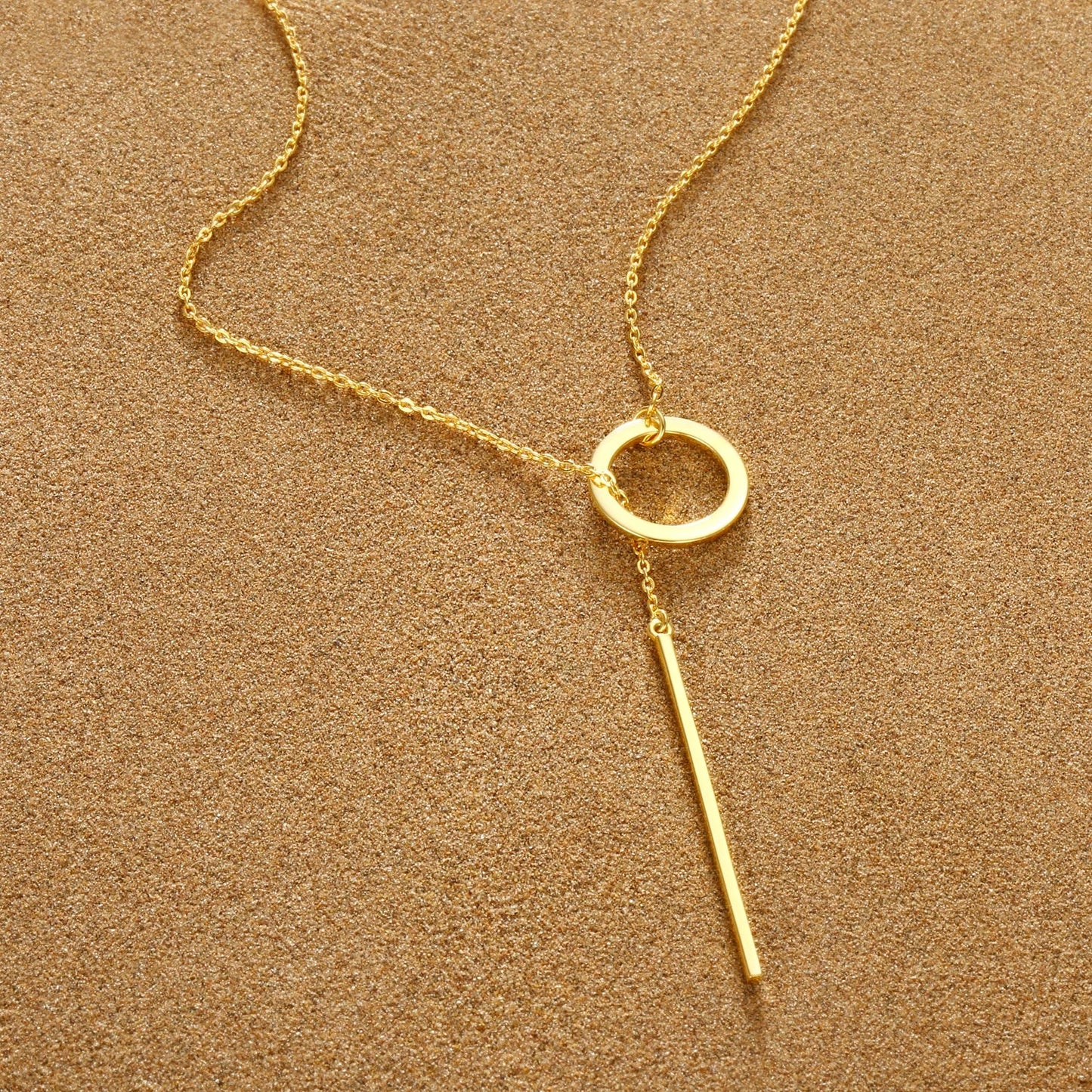 Minimalist Round Stick Pendant Necklace for Women Pearl Clavicle Necklace Leaves Long Chain Fashion Jewelry Statement Girl Gift