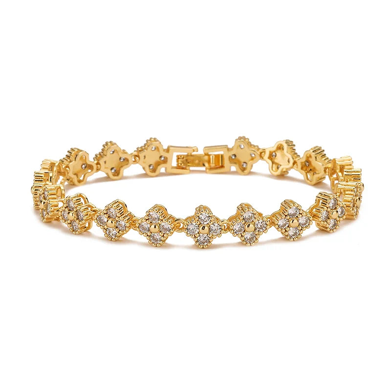 HECHENG,18k Gold Plated Cover Jewelry Party Gift Retro White Cubic Zirconia Fashion Jewelry Bij